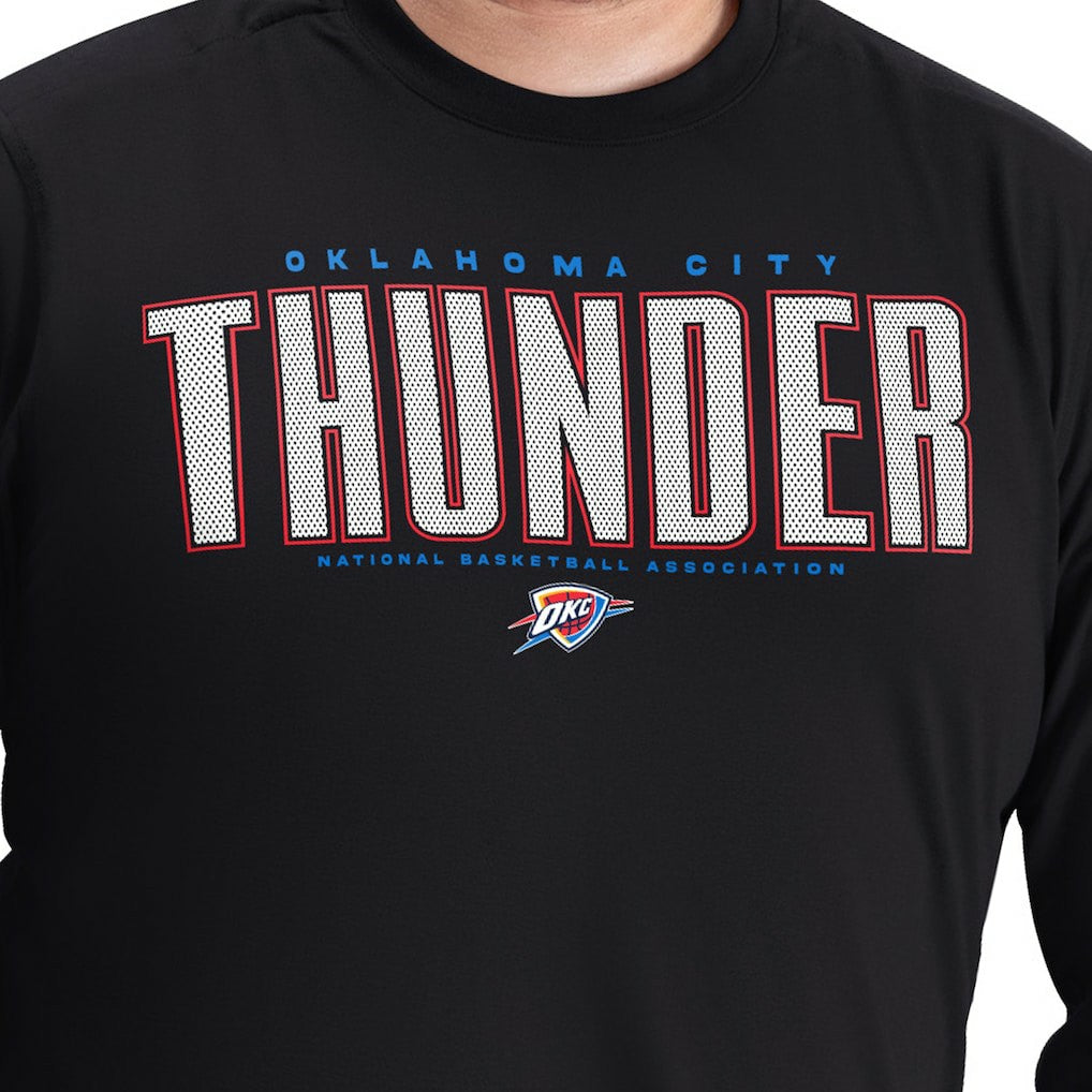 NBA - Oklahoma City Thunder G-III Sports by Carl Banks Adaptive Printed Mesh Effect Long Sleeve T-Shirt - Black