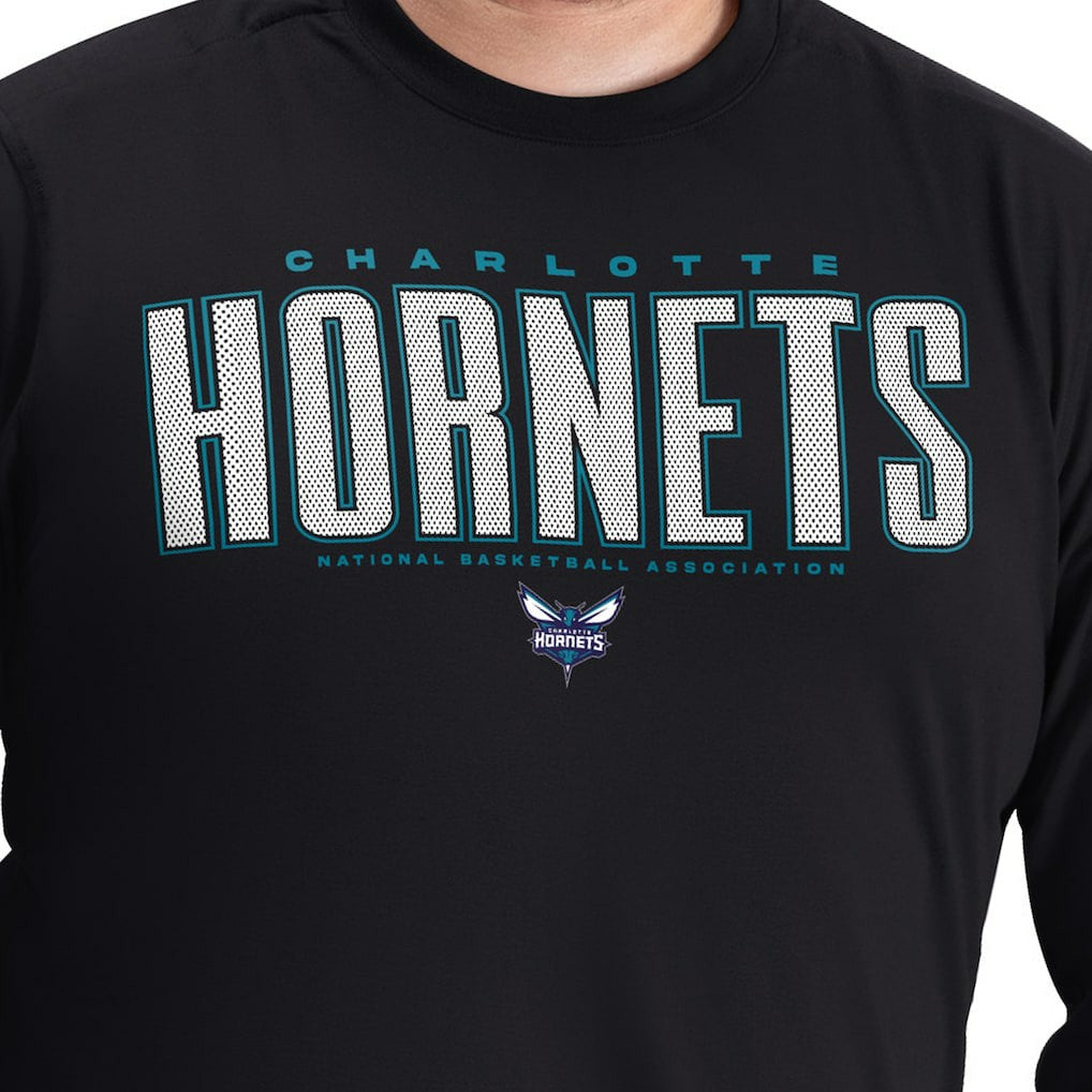 NBA - Charlotte Hornets G-III Sports by Carl Banks Adaptive Printed Mesh Effect Long Sleeve T-Shirt - Black