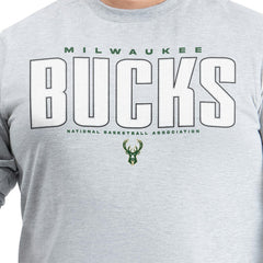 NBA - Milwaukee Bucks G-III Sports by Carl Banks Adaptive Printed Mesh Effect Long Sleeve T-Shirt - Gray
