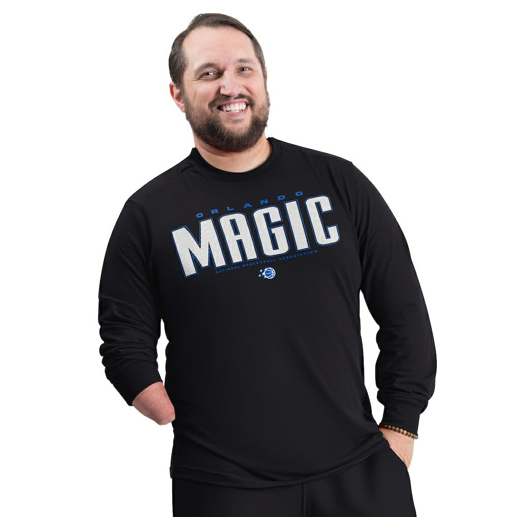 NBA - Orlando Magic G-III Sports by Carl Banks Adaptive Printed Mesh Effect Long Sleeve T-Shirt - Black