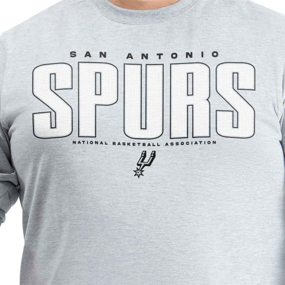 NBA - San Antonio Spurs G-III Sports by Carl Banks Adaptive Printed Mesh Effect Long Sleeve T-Shirt - Gray