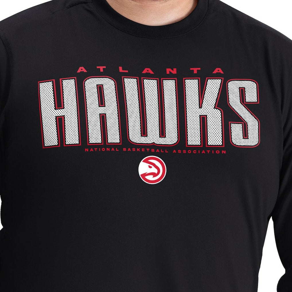 NBA - Atlanta Hawks G-III Sports by Carl Banks Adaptive Printed Mesh Effect Long Sleeve T-Shirt - Black