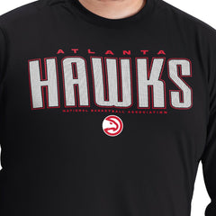 NBA - Atlanta Hawks G-III Sports by Carl Banks Adaptive Printed Mesh Effect Long Sleeve T-Shirt - Black