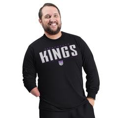 NBA - Sacramento Kings G-III Sports by Carl Banks Adaptive Printed Mesh Effect Long Sleeve T-Shirt - Black
