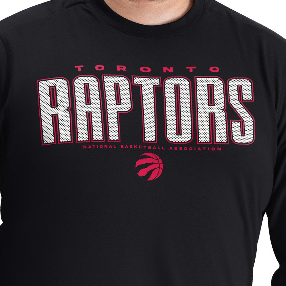 NBA - Toronto Raptors G-III Sports by Carl Banks Adaptive Printed Mesh Effect Long Sleeve T-Shirt - Black