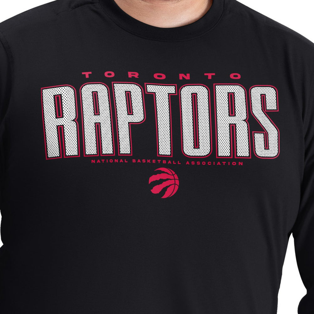NBA - Toronto Raptors G-III Sports by Carl Banks Adaptive Printed Mesh Effect Long Sleeve T-Shirt - Black