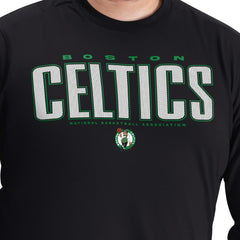 NBA - Boston Celtics G-III Sports by Carl Banks Adaptive Printed Mesh Effect Long Sleeve T-Shirt - Black