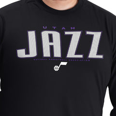 NBA - Utah Jazz G-III Sports by Carl Banks Adaptive Printed Mesh Effect Long Sleeve T-Shirt - Black