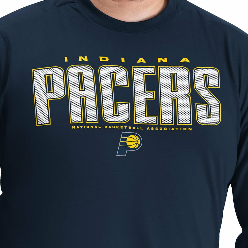 NBA - Indiana Pacers G-III Sports by Carl Banks Adaptive Printed Mesh Effect Long Sleeve T-Shirt - Navy