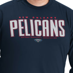 NBA - New Orleans Pelicans G-III Sports by Carl Banks Adaptive Printed Mesh Effect Long Sleeve T-Shirt - Navy