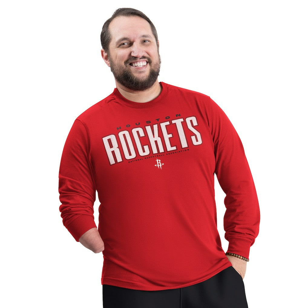 NBA - Houston Rockets G-III Sports by Carl Banks Adaptive Printed Mesh Effect Long Sleeve T-Shirt - Red