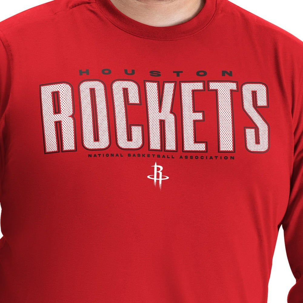 NBA - Houston Rockets G-III Sports by Carl Banks Adaptive Printed Mesh Effect Long Sleeve T-Shirt - Red
