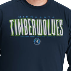 NBA - Minnesota Timberwolves G-III Sports by Carl Banks Adaptive Printed Mesh Effect Long Sleeve T-Shirt - Navy