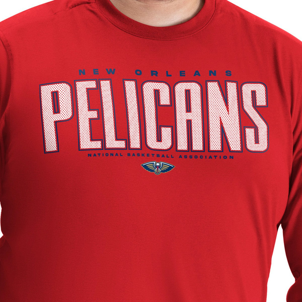 NBA - New Orleans Pelicans G-III Sports by Carl Banks Adaptive Printed Mesh Effect Long Sleeve T-Shirt - Red