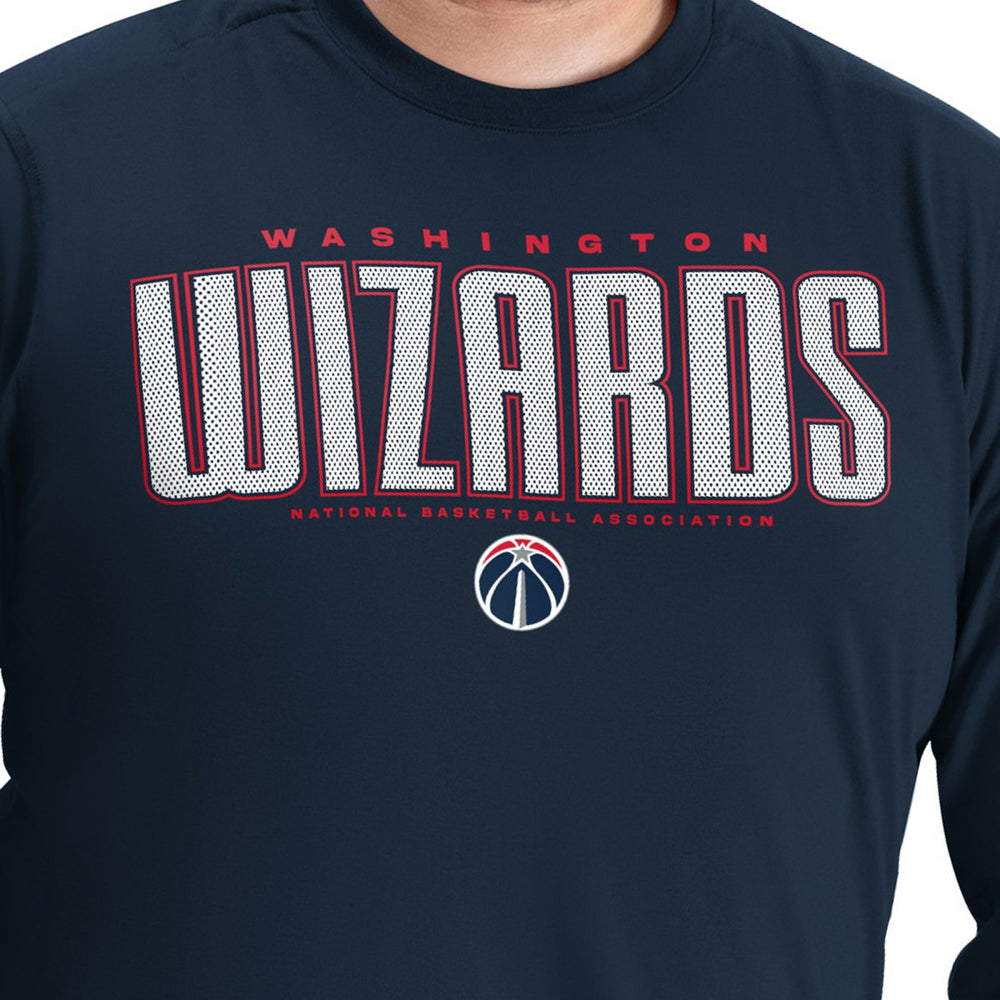 NBA - Washington Wizards G-III Sports by Carl Banks Adaptive Printed Mesh Effect Long Sleeve T-Shirt - Navy