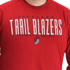 NBA - Portland Trail Blazers G-III Sports by Carl Banks Adaptive Printed Mesh Effect Long Sleeve T-Shirt - Red