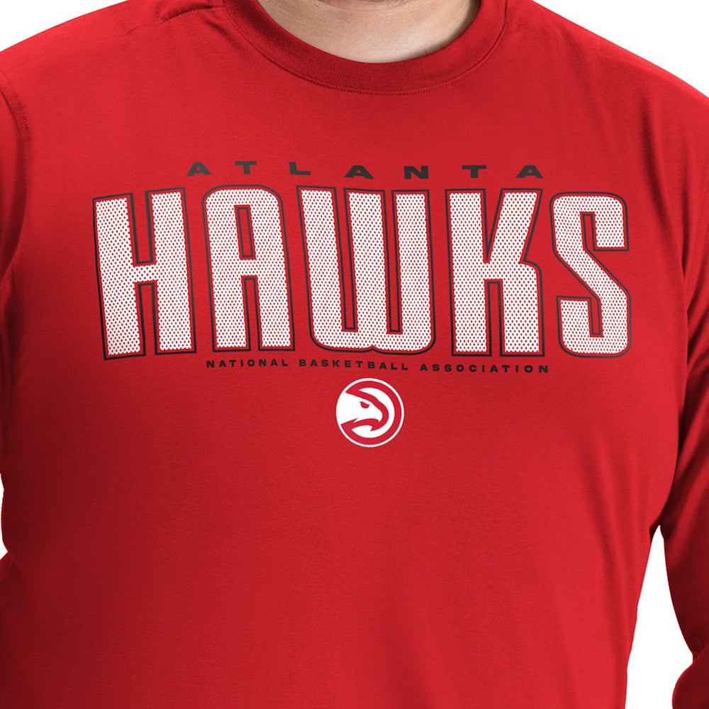 NBA - Atlanta Hawks G-III Sports by Carl Banks Adaptive Printed Mesh Effect Long Sleeve T-Shirt - Red