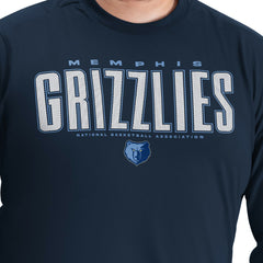 NBA - Memphis Grizzlies G-III Sports by Carl Banks Adaptive Printed Mesh Effect Long Sleeve T-Shirt - Navy