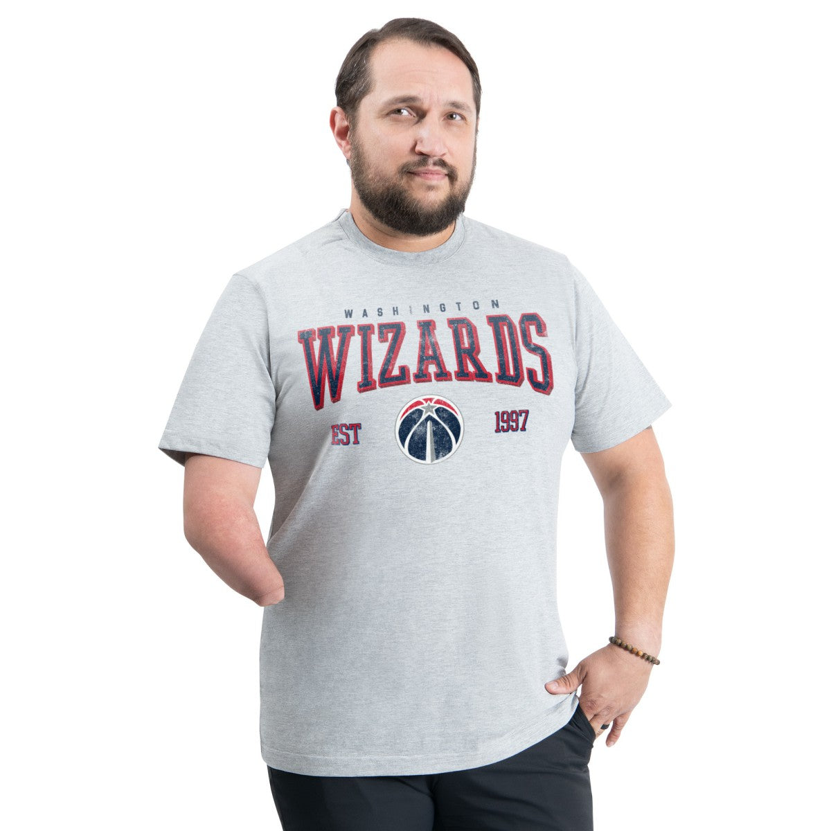 NBA - Washington Wizards G-III Sports by Carl Banks Adaptive Classic Team Spirit Short Sleeve T-Shirt - Gray