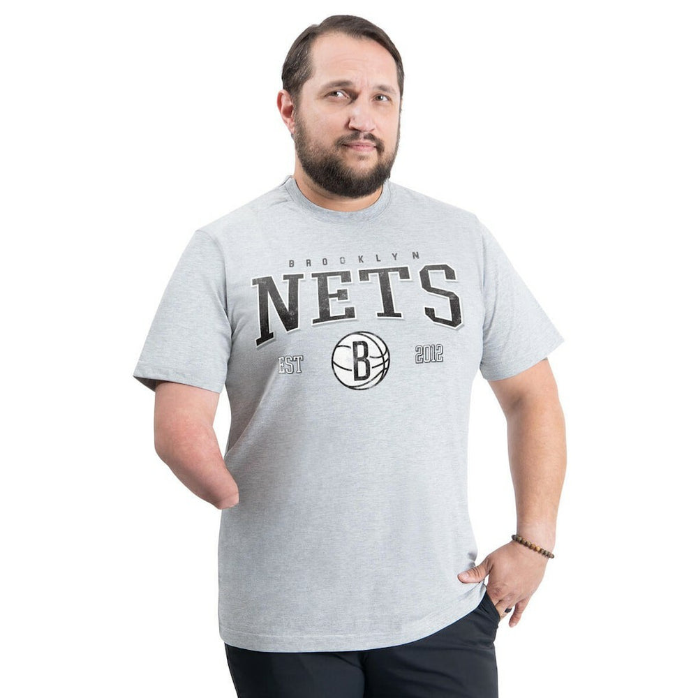 NBA - Brooklyn Nets G-III Sports by Carl Banks Adaptive Classic Team Spirit Short Sleeve T-Shirt - Gray