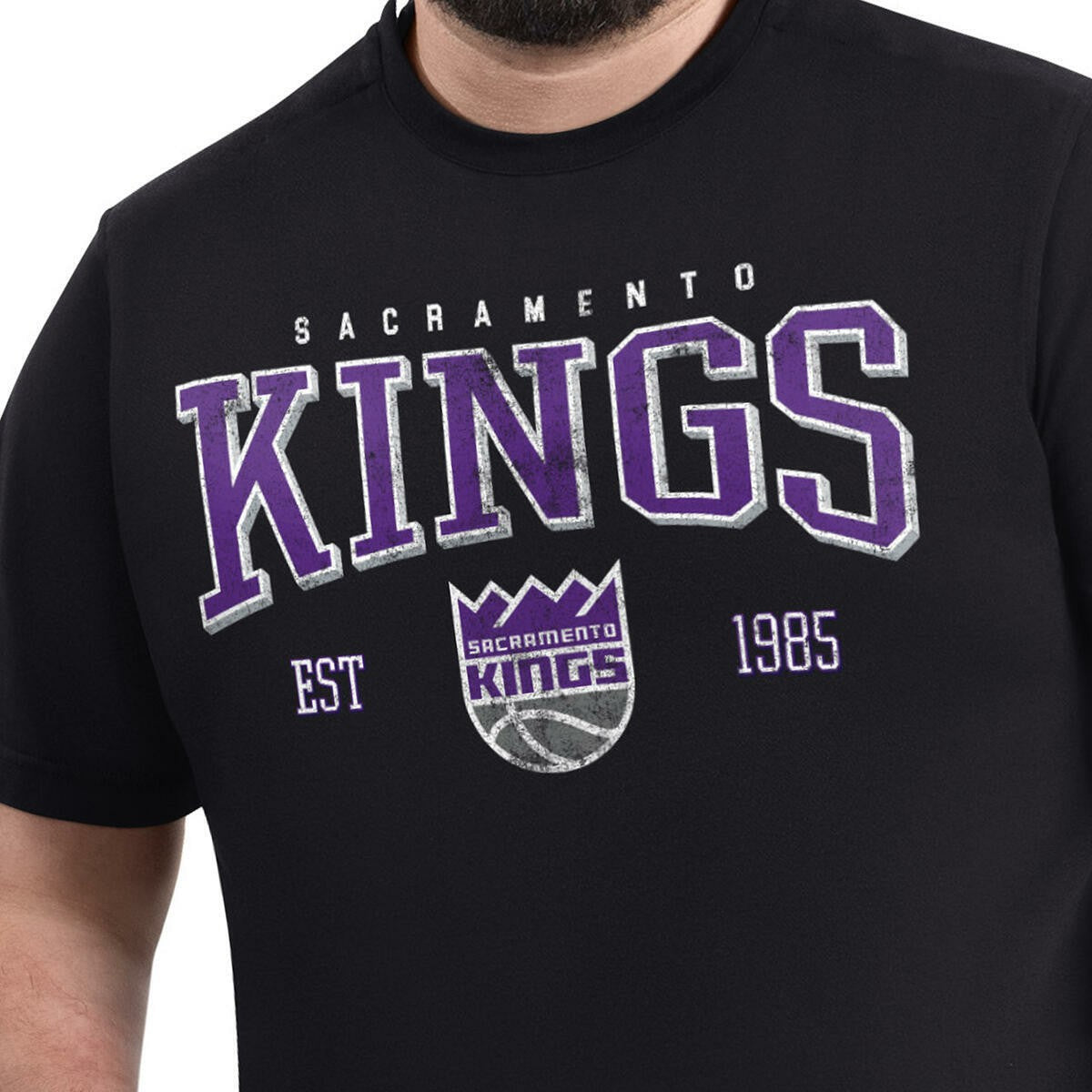 NBA - Sacramento Kings G-III Sports by Carl Banks Adaptive Classic Team Spirit Short Sleeve T-Shirt - Black