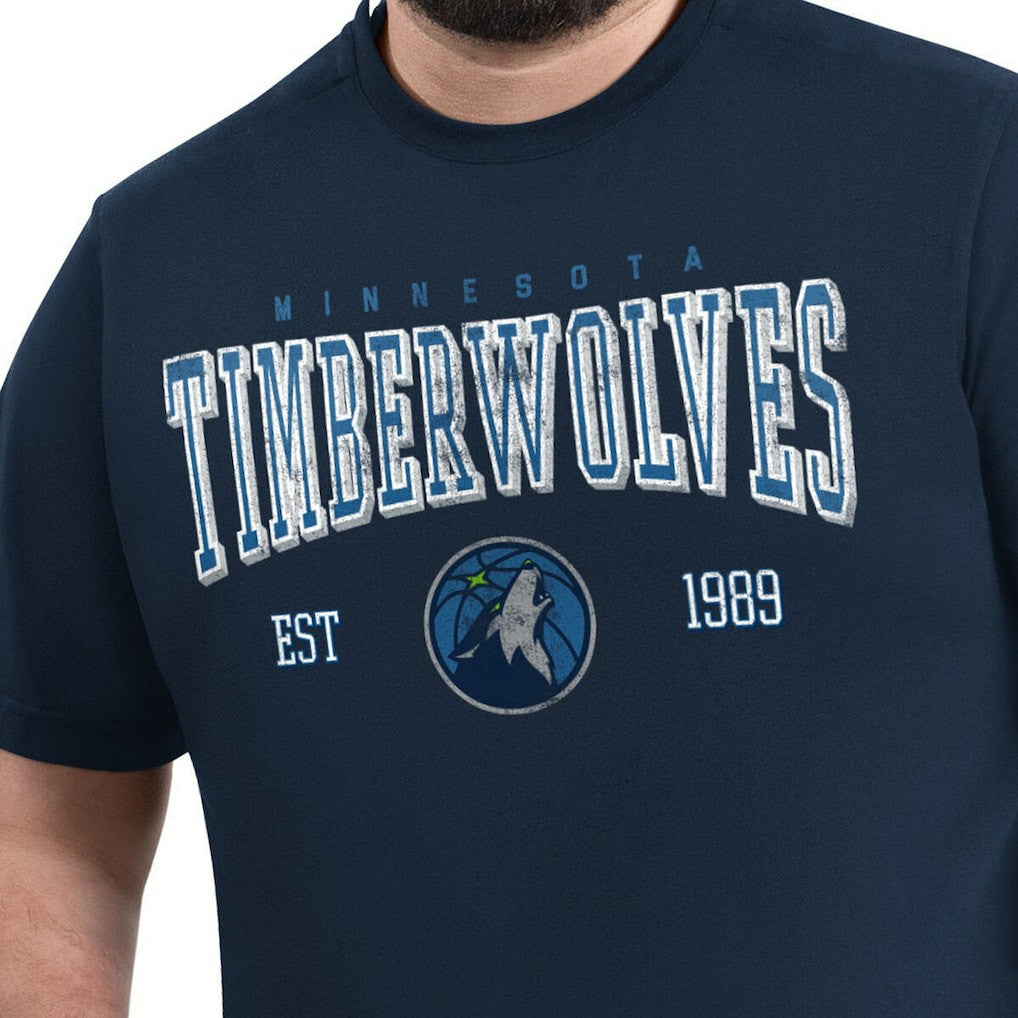 NBA - Minnesota Timberwolves G-III Sports by Carl Banks Adaptive Classic Team Spirit Short Sleeve T-Shirt - Navy