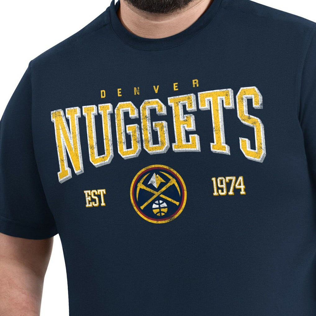 NBA - Denver Nuggets G-III Sports by Carl Banks Adaptive Classic Team Spirit Short Sleeve T-Shirt - Navy