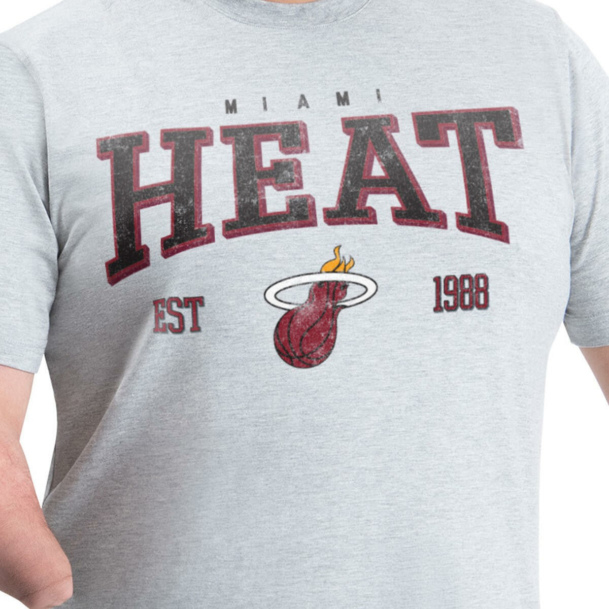 NBA - Miami Heat G-III Sports by Carl Banks Adaptive Classic Team Spirit Short Sleeve T-Shirt - Gray