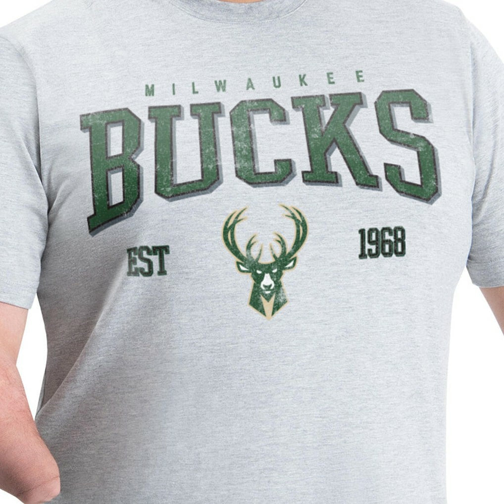 NBA - Milwaukee Bucks G-III Sports by Carl Banks Adaptive Classic Team Spirit Short Sleeve T-Shirt - Gray