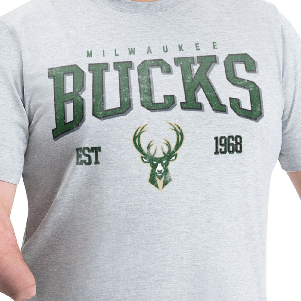 NBA - Milwaukee Bucks G-III Sports by Carl Banks Adaptive Classic Team Spirit Short Sleeve T-Shirt - Gray