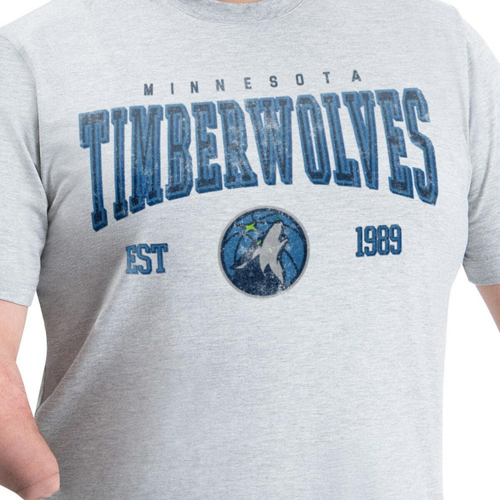 NBA - Minnesota Timberwolves G-III Sports by Carl Banks Adaptive Classic Team Spirit Short Sleeve T-Shirt - Gray