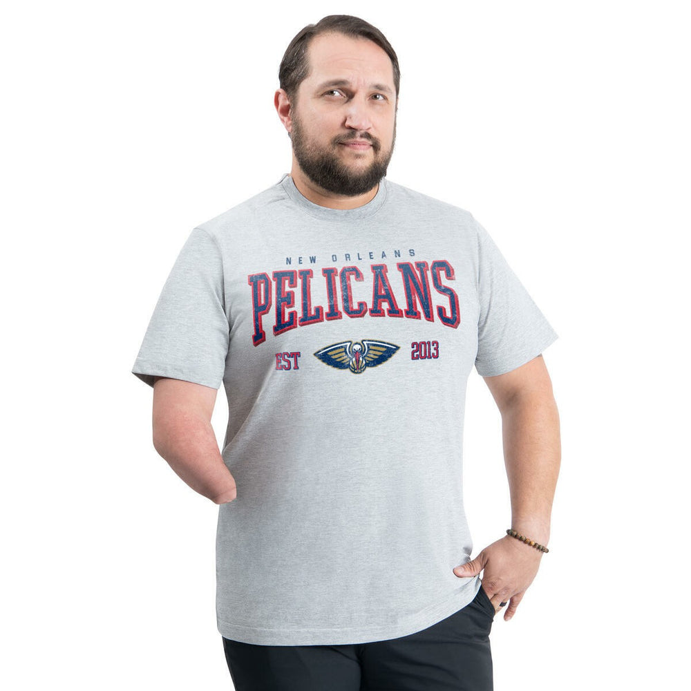 NBA - New Orleans Pelicans G-III Sports by Carl Banks Adaptive Classic Team Spirit Short Sleeve T-Shirt - Gray