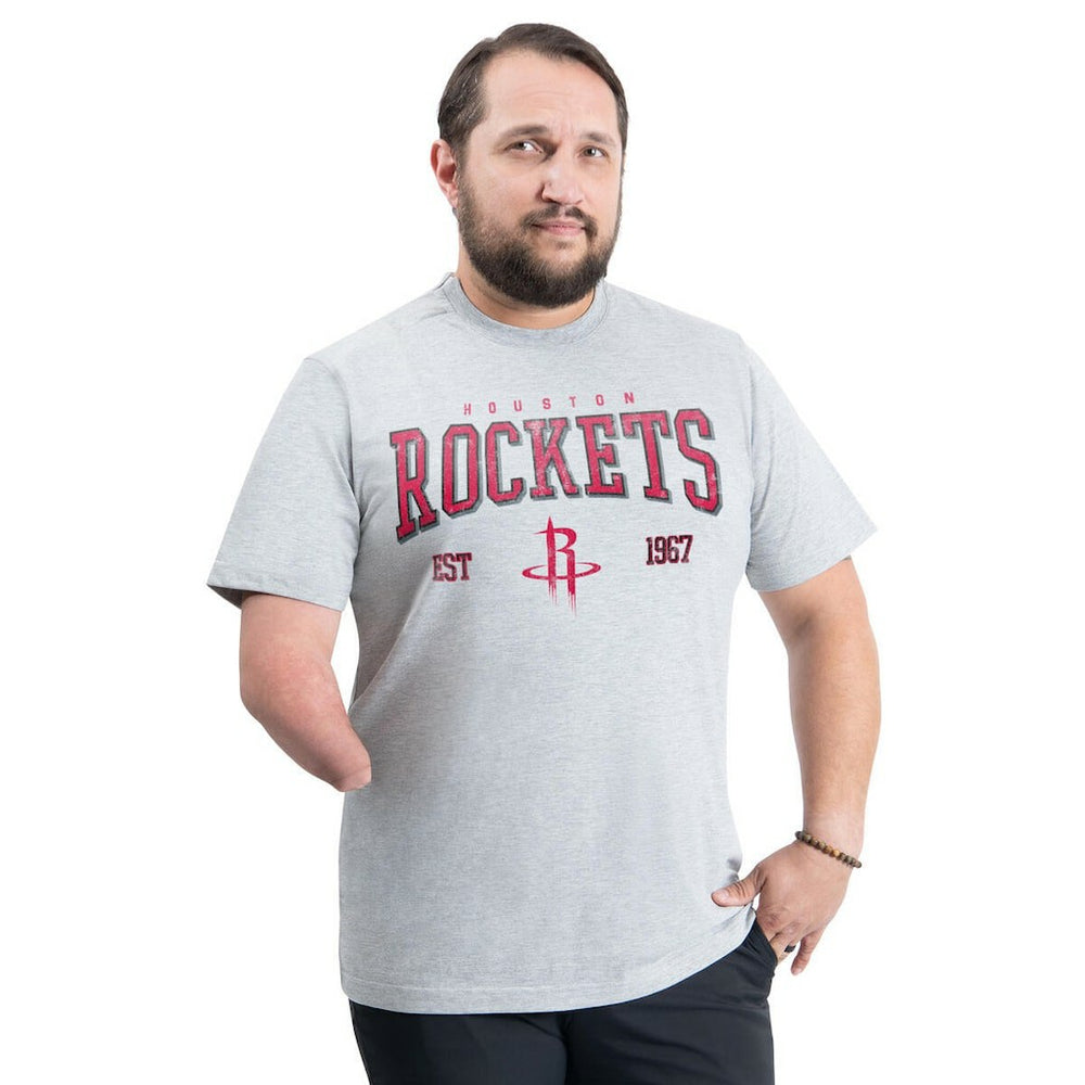 NBA - Houston Rockets G-III Sports by Carl Banks Adaptive Classic Team Spirit Short Sleeve T-Shirt - Gray
