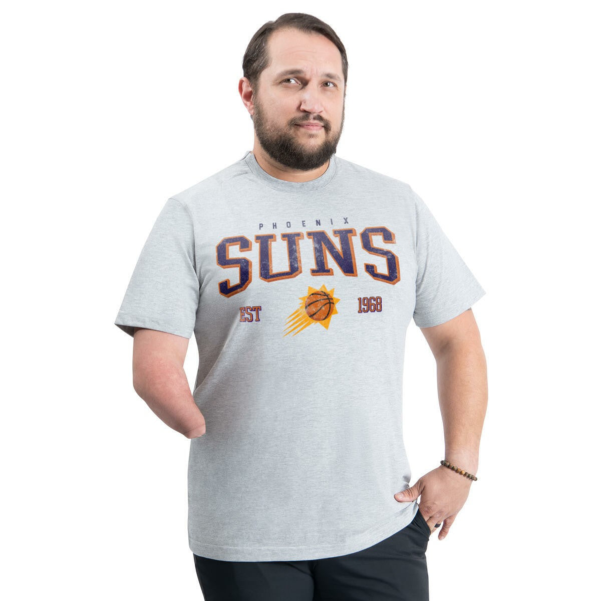 NBA - Phoenix Suns G-III Sports by Carl Banks Adaptive Classic Team Spirit Short Sleeve T-Shirt - Gray