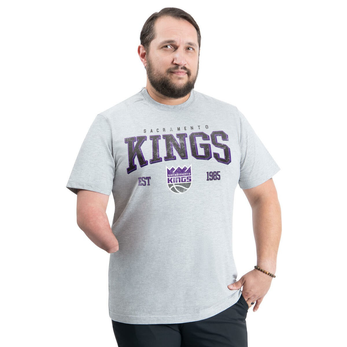 NBA - Sacramento Kings G-III Sports by Carl Banks Adaptive Classic Team Spirit Short Sleeve T-Shirt - Gray