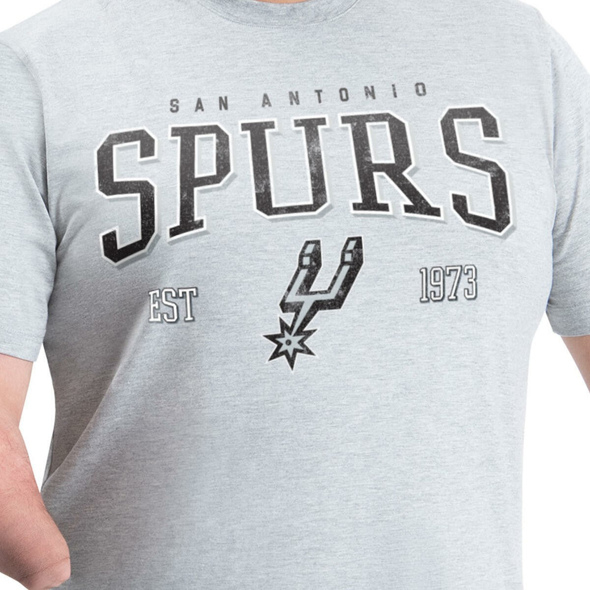 NBA - San Antonio Spurs G-III Sports by Carl Banks Adaptive Classic Team Spirit Short Sleeve T-Shirt - Gray