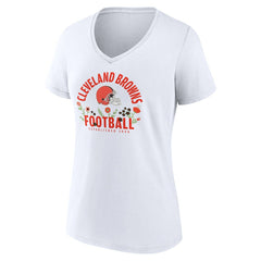 Shedeur Sanders Cleveland Browns Women's Floral Name & Number V-Neck T-Shirt White - NFL