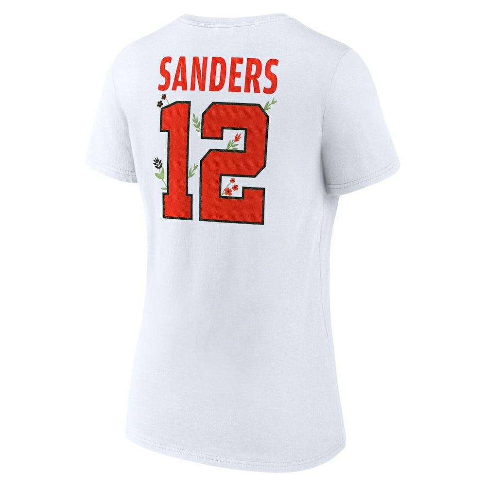 Shedeur Sanders Cleveland Browns Women's Floral Name & Number V-Neck T-Shirt White - NFL