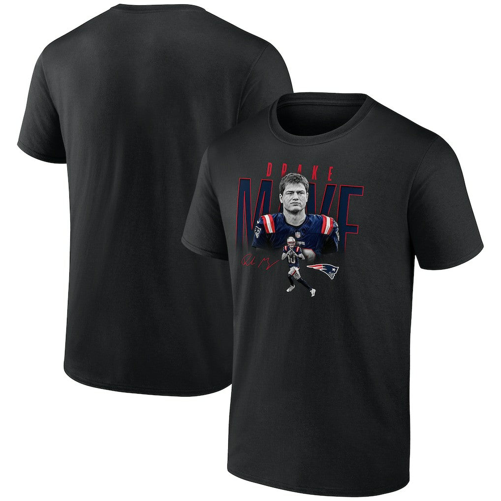 Drake Maye New England Patriots Humble Shadow Player Graphic T-Shirt Black - NFL