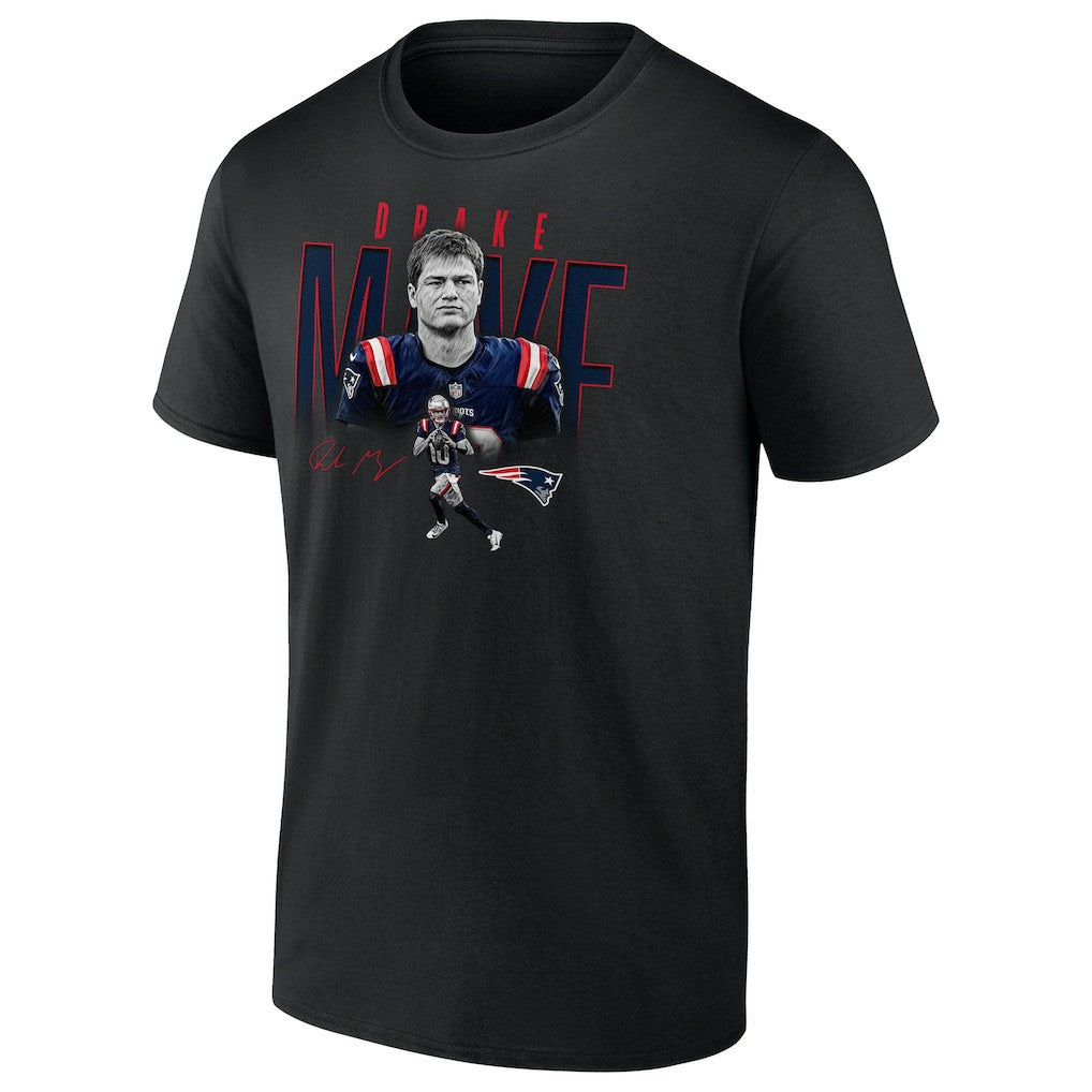 Drake Maye New England Patriots Humble Shadow Player Graphic T-Shirt Black - NFL