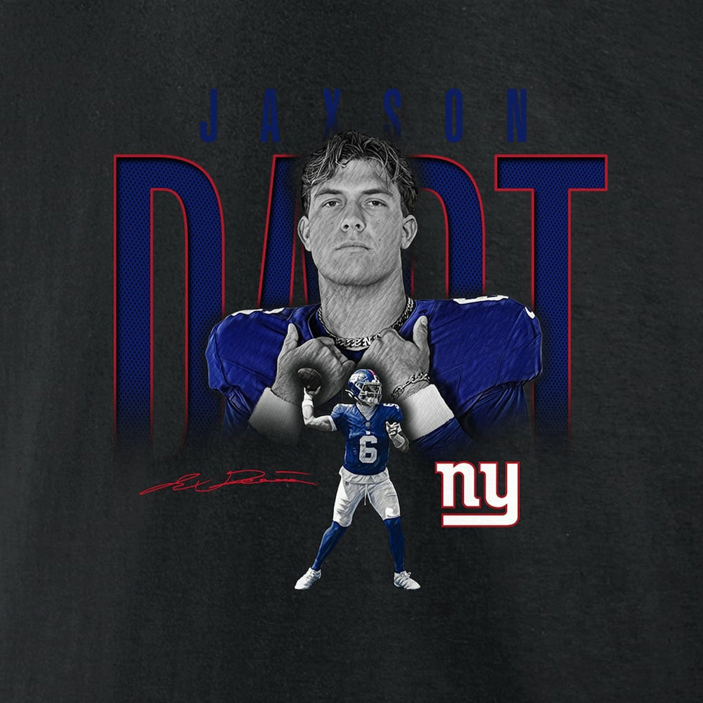 Jaxson Dart New York Giants Humble Shadow Player Graphic T-Shirt Black - NFL