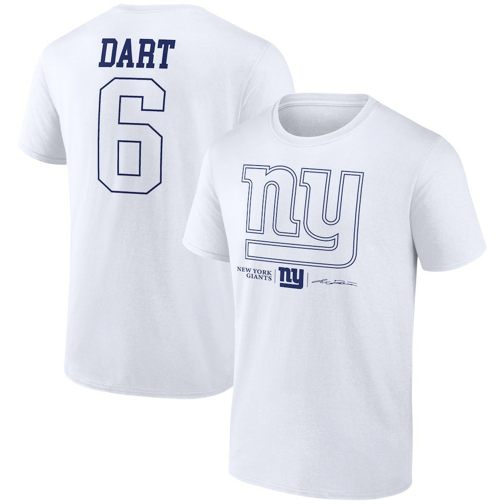 Jaxson Dart New York Giants Tonal Name & Number T-Shirt White - NFL