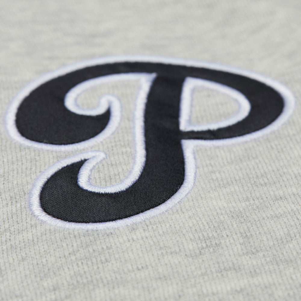 Philadelphia Phillies Mitchell & Ness Women's Cooperstown Collection V-Neck Cropped Toggle Sweatshirt for sale