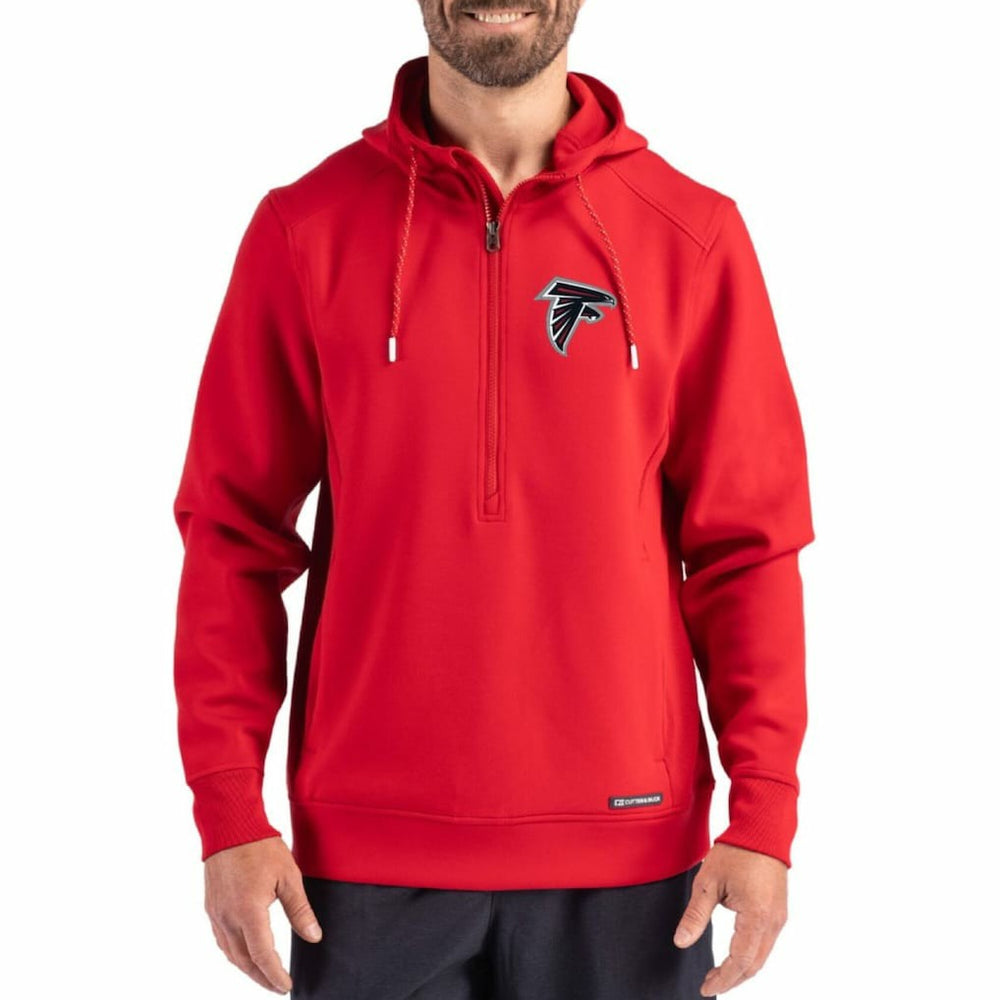 Atlanta Falcons Cutter & Buck Roam Eco Half-Zip Recycled Pullover Hoodie Red - NFL