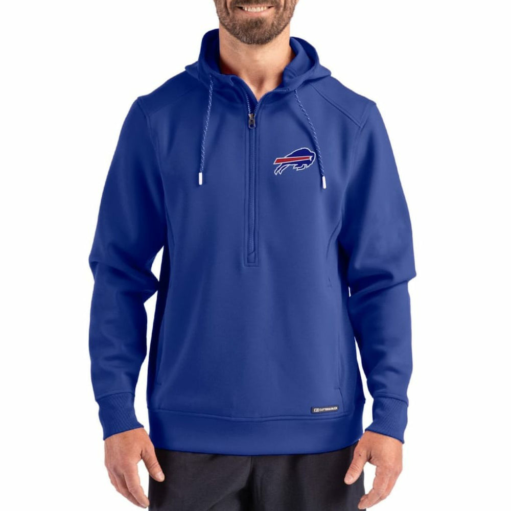 Buffalo Bills Cutter & Buck Roam Eco Half-Zip Recycled Pullover Hoodie Royal - NFL