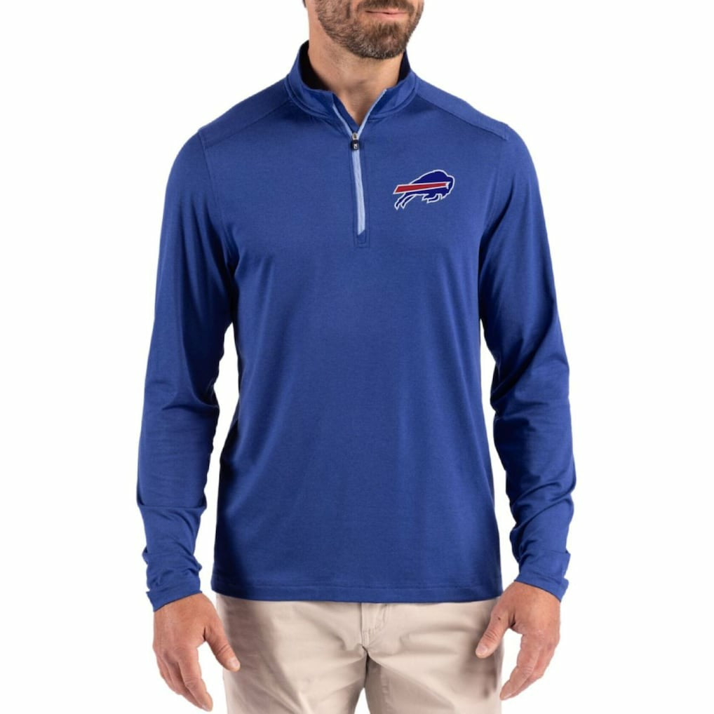 Buffalo Bills Cutter & Buck Coastline Epic Comfort Recycled Quarter-Zip Pullover Royal - NFL