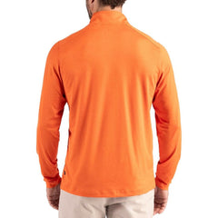 Cleveland Browns Cutter & Buck Coastline Epic Comfort Recycled Quarter-Zip Pullover Orange - NFL