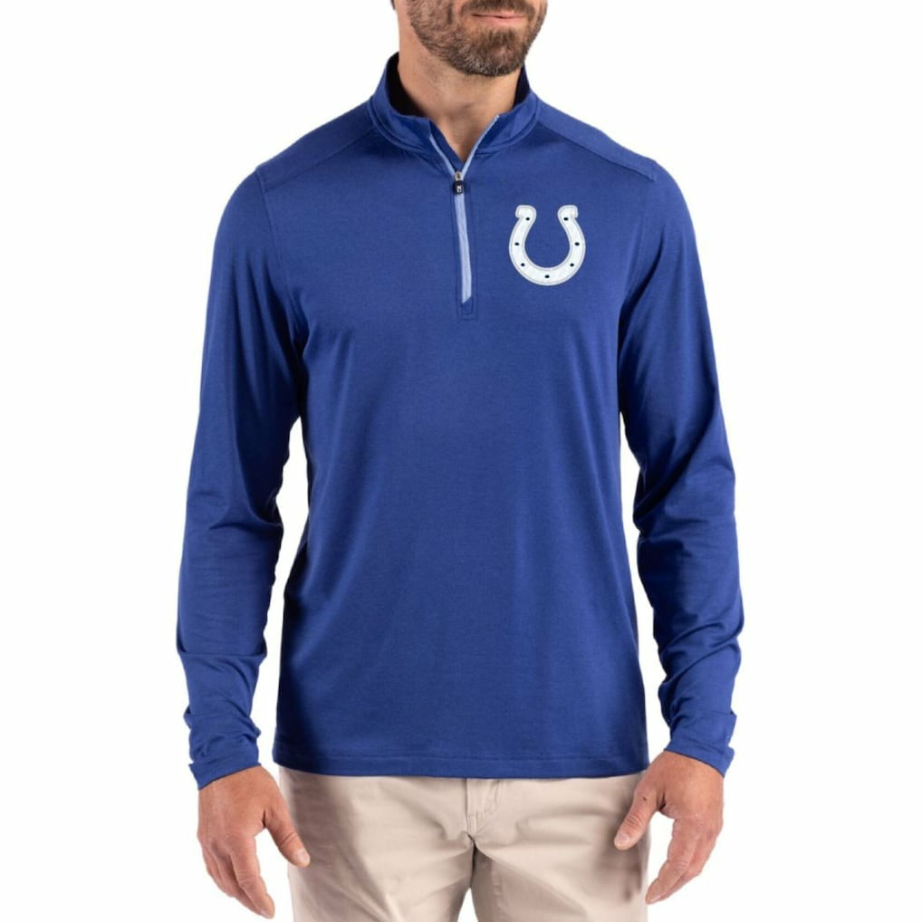 Indianapolis Colts Cutter & Buck Coastline Epic Comfort Recycled Quarter-Zip Pullover Royal - NFL