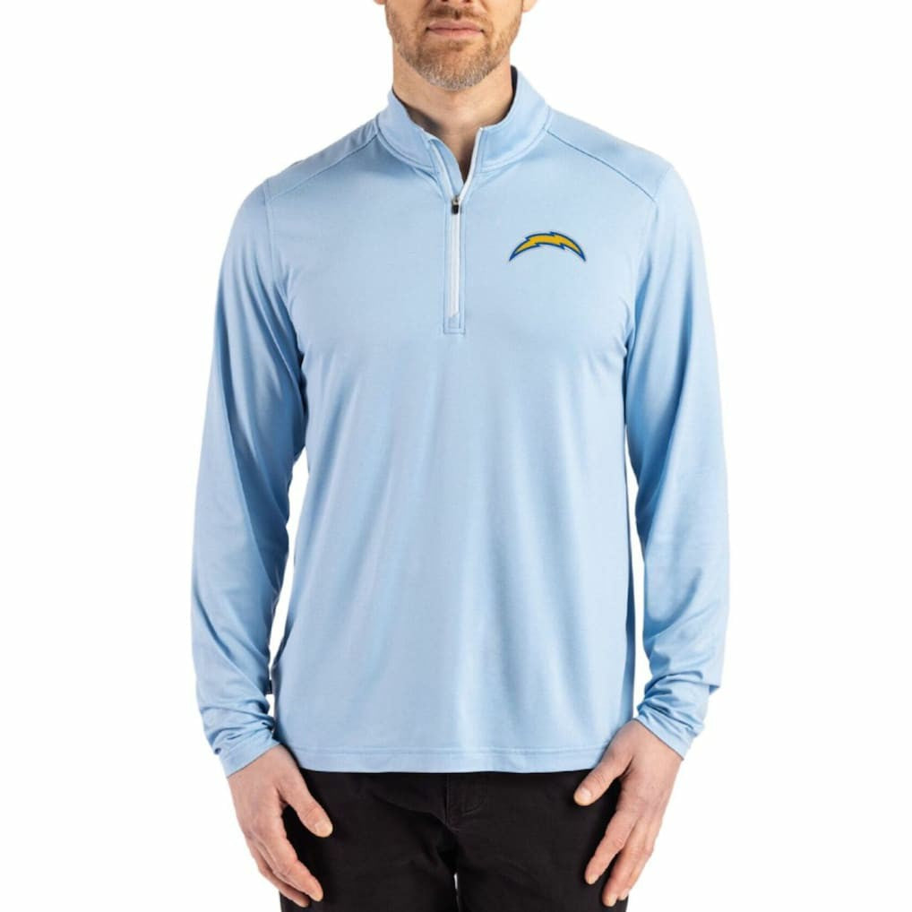 Los Angeles Chargers Cutter & Buck Coastline Epic Comfort Recycled Quarter-Zip Pullover Powder Blue - NFL