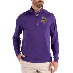 Minnesota Vikings Cutter & Buck Coastline Epic Comfort Recycled Quarter-Zip Pullover Purple - NFL